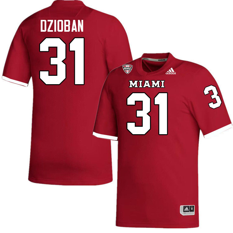 Miami University Redhawks #31 Dom Dzioban College Football Jerseys Stitched-Red